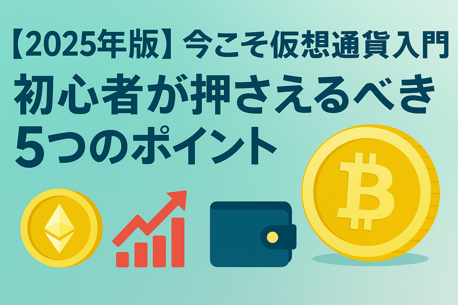 【2025年版】今こそ仮想通貨入門！初心者が押さえるべき5つのポイントのアイキャッチ画像